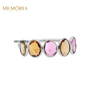 Anillo de Compromiso de Oro Amarillo Sólido de 18k con Turmalina Multicolor Preciosa en Engaste de Bisel, Certificado por IGI, Hecho a Mano, Regalo para Ella - Product Image 3