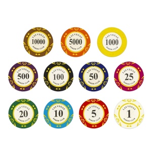 Casinokart ชิปโป๊กเกอร์ดินเผา14gm คุณภาพแบรนด์คาสิโนพร้อมโลโก้ขนาด40มม. พร้อมถาดสำหรับของขวัญเพื่อความบันเทิง - Product Image 2