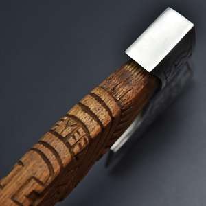 Hache viking artisanale en acier à haute teneur en carbone, manche en acier de qualité industrielle, fourreau en cuir, camping, usage quotidien en plein air, survie - Product Image 5