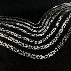 Silver <b>Men</b> 5.5 mm Necklace and Bracelet Combination Hi Hop Bracelet King Byzantine Jewelry Wholesale From Turkey - Product Image 4
