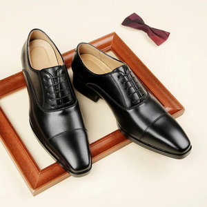 Zapatos de Vestir Italianos para Hombre, Mocasines de Cuero Clásicos y Cómodos con Cierre de Cordones, Suela Oxford, Diseño Sólido para Primavera - Product Image 2