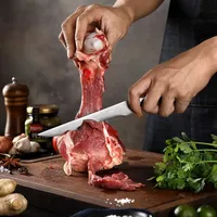Couteau de Chef Moderne de Haute Qualité en Acier Inoxydable Écologique de 6 Pouces avec Manche en Bois, Base en Acier à Haute Teneur en Carbone, Couteaux de Cuisine pour le Filetage du Poisson