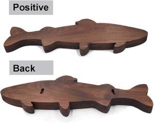 Bloc de couteaux en forme de poisson créatif moderne support en bois magnétique support mural outils de stockage couteau magnétique fort - Product Image 5