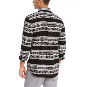 Camicia Casual da Uomo Levi's Norte Regular-Fit a Righe Geometriche, 100% Cotone Popeline Traspirante, Taglia Media-Nero per la Primavera - Product Image 2