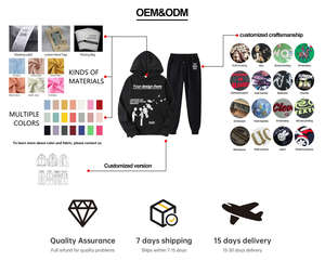 Ensemble de sweat-shirts à capuche en coton lourd de qualité supérieure, coupe régulière, style rétro urbain, avec impression sérigraphique personnalisée pour hommes - Product Image 6