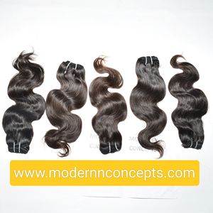 Extensions de Body Wave de couleur naturelle en gros Faisceaux de cheveux humains vierges indiens bruts avec cuticule alignée Double trame - Product Image 3