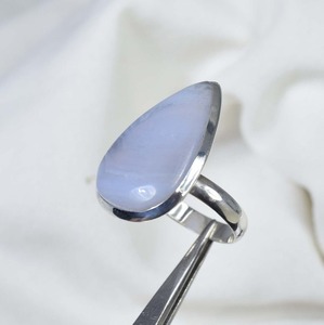 แหวนแฟชั่นอาเกตลูกไม้สีฟ้าแหวนเงิน925สำหรับผู้หญิงแหวนเงินสเตอริงลูกไม้สีฟ้าเครื่องประดับแหวนแฮนด์เมด - Product Image 2