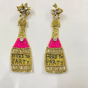Pendientes de aguacate hechos a mano con cuentas, aleación de plata chapada en oro para bodas, fiestas, regalos para celebraciones del Cinco De Mayo, venta al por mayor - Product Image 3