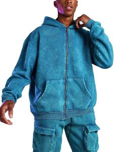 Sudadera con Capucha y Pantalones Deportivos Extra Grandes para Hombre, Lavado Ácido, Hombros Caídos, Bolsillos Tipo Cargo, 100% Algodón Felpa para Invierno, Personalizados y de Alta Calidad - Product Image 4