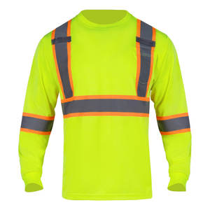 Camisas de trabajo para hombres-Camisas de alta visibilidad para hombres, Polo de seguridad con rayas reflectantes - Product Image 1
