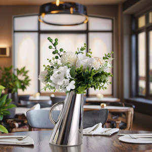 Jarrón con Asa de Metal, Estilo Jarra, Porta Flores para Sala de Estar, Hogar, Hotel, Oficina, Decoración de Mesa, Exhibición Floral Moderna para Interiores - Product Image 5