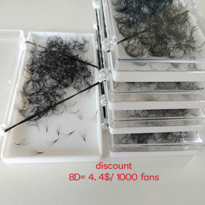 Nouveaux stocks Promade Extensions de cils en cheveux synthétiques Volume Russe 2D 1000 bouquets 0.03 0.05 0.07 B C CC D L M Courbure Salon de Beauté - Product Image 2
