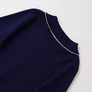 Women's Winter Knitted Cotton V-neck <b>Long</b> Sleeve Custom Logo Front Sweater - Product Image 3