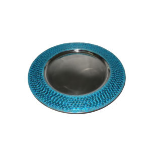 Plat de service en métal pour le dessert, design mosaïque, brillant et poli, pour servir les aliments, utilisation pour les mariages, la restauration - Product Image 1