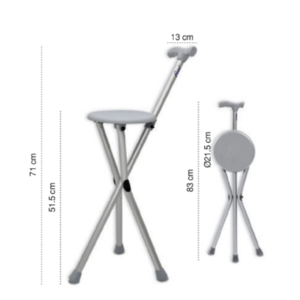 Bastón de Aluminio con Asiento, Plegable, Ligero, Resistente, Asiento Cómodo, Portátil, Superventas - Product Image 1