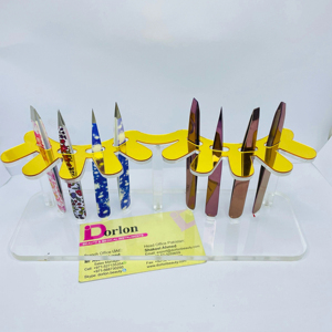Venta al por mayor, pinzas de acrílico transparente con certificado Dorlon CE ISO, soporte de exhibición, pinzas para pestañas de cejas, soporte personalizado individual - Product Image 1