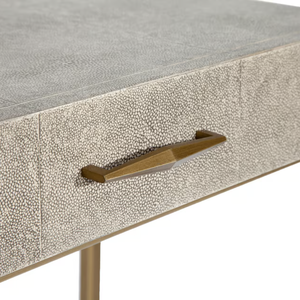 Mobilier de maison moderne Bureau de direction Faux Shagreen pour la maison Ordinateur Étude Console d'écriture/Table de bureau avec 2 tiroirs - Product Image 5