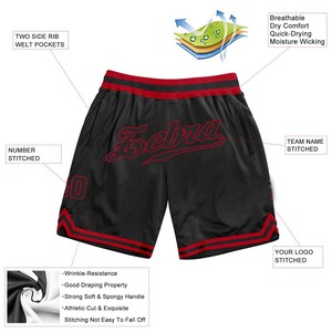 Pantalones cortos de baloncesto de malla doble lisos con estampado de aparejos personalizados para hombre y mujer - Product Image 5
