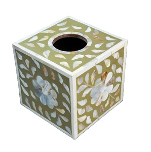 Servilletero con incrustaciones de hueso ecológico hecho a mano con logotipo personalizado de calidad superior, caja de pañuelos cuadrada para el hogar, restaurante, Bar - Product Image 1