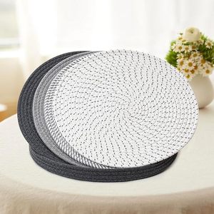 Napperons perlés ronds fabriqués à la main tissu de Jute pour Table à manger mariage noël et réunions de famille décorations de fêtes - Product Image 1