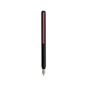 イタリアのアルミニウムGrafeex万年筆デザイン、カラーの赤いクリップペン先ミディアムとカスタムロゴ付きプロモーションギフトに最適