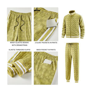 Ensemble de survêtement pour homme en polyester avec fermeture éclair respirant léger athlétique jogging gym tenue décontractée - Product Image 5