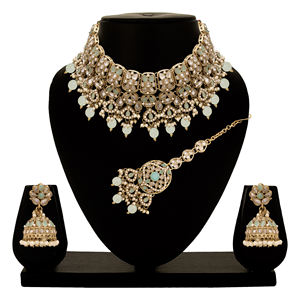 Collar de oro tradicional de la colección de bodas, joyería de AD inversa, cadenas chapadas en Mehandi, regalo para ella - Product Image 1