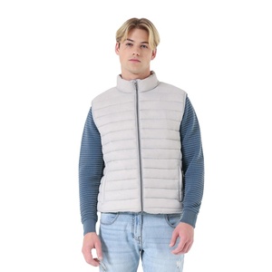 Vestes sans manches pour hommes, design personnalisé en gros, col sans manches, fermeture éclair intégrale, poches latérales, vêtements d'hiver chauds - Product Image 5