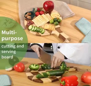 H.M.A Artisanat Plateau de coupe en bois d'olivier rustique Mini planche artisanale pour le service et le hachage du pain au fromage de cuisine - Product Image 4