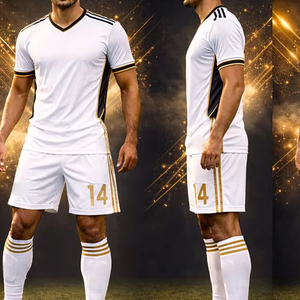 Uniforme de Fútbol Golden Aura Elite Kit, Color Blanco, Pantalón Corto de Verano, 100% Poliéster, Secado Rápido, Transpirable, para Atletas de Alto Rendimiento - Product Image 5