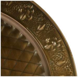 Exquisita Placa de textura de cargador de metal de oro rosa con delicados grabados florales perfectos para cenas románticas y despedidas de soltera - Product Image 4