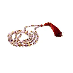 Cuentas redondas de ametrina Natural, collar de Chakra, Yoga, Mala, piedra curativa, cristal, Fabricación en la India, superventas, 108 - Product Image 1