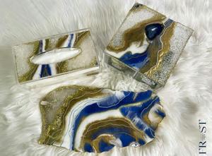 Caja de pañuelos de resina de vajilla de diseño atractivo, caja de pañuelos de resina de gran calidad para decoración del hogar, caja de pañuelos de vajilla - Product Image 4