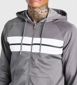 Survêtements d'hiver pour hommes vêtements de sport athlétiques décontracté fermeture éclair complète respirant 100% coton survêtement 2 pièces - Product Image 6