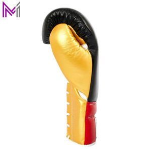 Gants de boxe MMA en cuir imperméable de 10 oz, design personnalisé, dernière tendance 2026, pour entraînement de kick-boxing, sanda, entraînement en plein air, lacés - Product Image 4