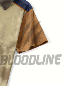 Chemise à manches courtes pour homme Bloodline, couleur unie, coton tricoté, respirante, séchage rapide, coupe classique, marron - Product Image 2