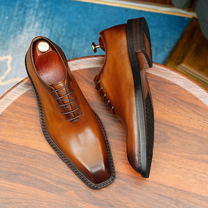 Chaussures Oxford en cuir de vachette pleine fleur avec talon amorti et design antidérapant, chaussures habillées pour hommes, chaussures en cuir - Product Image 2