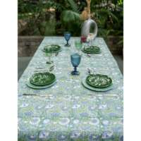 Ensemble de nappes et de serviettes en toile de coton lavable, écologiques, modernes, avec un magnifique motif floral imprimé à la main, vente en gros
