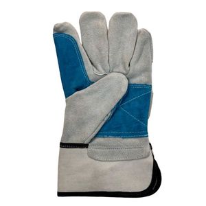 Heavy Duty Hand Protective Industrial Cowhide Leather Palm Safety Work Gloves with UV Protection Non-Slip Adjustable Wrist Strap - Product Image 5