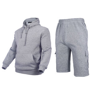 Ensemble sweat à capuche et short pour hommes personnalisés 100 Survêtement en molleton de coton deux pièces Sweat Suit Design et logo personnalisés - Product Image 6