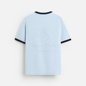 Camiseta de algodón 100% de gran tamaño para hombres y mujeres, diseño sólido, Impresión de logotipo personalizado, patrón en blanco informal de alta calidad, MOQ bajo en negro - Product Image 2