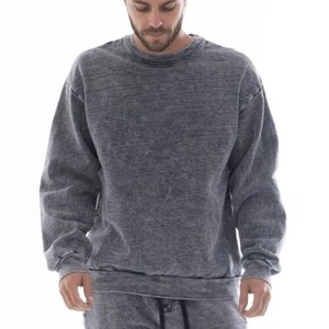 Vente en gros 100% sweat-shirt en coton unisexe vierge surdimensionné vintage lavage à l'acide en détresse sweat-shirt à col rond - Product Image 1