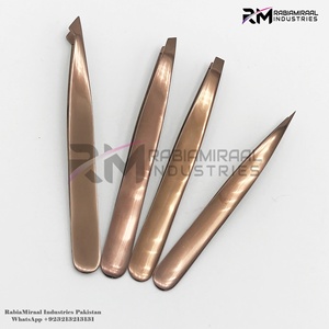 Meilleure qualité de pince à épiler à sourcils en acier inoxydable or rose emballage personnalisé vente à chaud nouveau style demandé ensemble de pinces à sourcils - Product Image 4