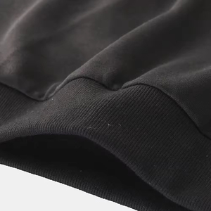 Sweat-shirt en coton noir à coupe classique, respirant, couleur unie, logo imprimé sur le devant, basique, matière durable, sweat-shirt pour homme - Product Image 5