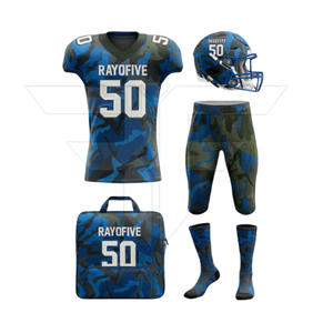 Uniforme de football américain de qualité supérieure en gros – Design le plus vendu, entièrement personnalisable, manches courtes, 100 % polyester, accessoires inclus - Product Image 1