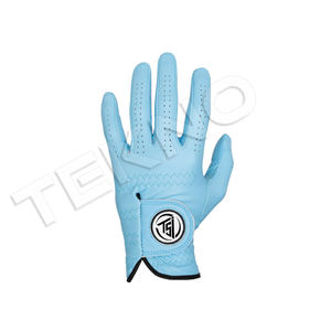 Guante de golf de cuero Cabretta Premium personalizado OEM en guante deportivo de cuero negro - Product Image 1