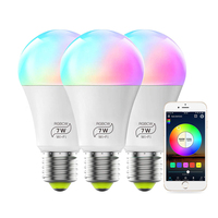 Ampoule LED intelligente Tuya, application mobile, gradation de la couleur, compatible 9W 12W E27 B22, contrôle Wifi par application, ampoule LED AC A60 A70