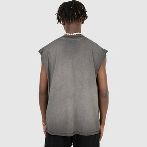 Camiseta sin mangas para hombre de alta calidad hecha en Pakistán, ropa de entrenamiento de algodón, método de tejido de punto, precio de fábrica - Product Image 2