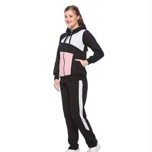 Ensembles de jogging de gymnastique pour femmes ensemble deux pièces à motif solide avec pantalon élastique grande taille survêtement d'hiver vente en gros de nouveautés - Product Image 2