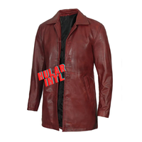 Manteau d'hiver personnalisé en cuir écologique à double boutonnage, 70% duvet, coupe-vent pour homme, poncho en fausse fourrure d'agneau, manteaux extra longs chauds